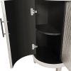 Modern Curved Sideboard 47.2-Inch Decorative Storage Cabinet Wooden Console Table Coffee Bar Cabinet with 4 Doors and Adjustable Interior Shelves for