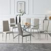 Grid armless high backrest dining chair, 6-piece set, office chair. Suitable for restaurants, living rooms, kitchens