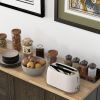 HOMCOM Triple-Cabinet Rolling Kitchen Island on Wheels, Kitchen Cart with Storage Shelf Adjustment, Rolling Utility Cart with Wood Top, Towel Rack