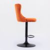 A&A Furniture,Swivel Velvet Barstools Adjusatble Seat Height from 25-33 Inch,17.7inch base