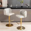 A&A Furniture,Swivel Barstools Adjusatble Seat Height, Modern PU Upholstered Bar Stools with the whole Back Tufted
