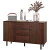 HOMCOM Sideboard Buffet Cabinet, Kitchen Cabinet with 2 Cupboards, 3 Drawers and Adjustable Shelves, Coffee Bar Cabinet for Living Room, Entryway