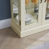 Lighted Glass Curio Display Cabinet,Display Cabinet,Glass Storage Cabinet Glass Wine cabinet Wood Frame Toy Display for Living Room, Kitchen