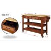 57 inch Rolling Kitchen Island with Storage,Kitchen Cart with Solid OAK Wood Top,Two-sided Kitchen island Cart on Wheels ,Wine and Spice Rack
