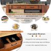 57 inch Rolling Kitchen Island with Storage,Kitchen Cart with Solid OAK Wood Top,Two-sided Kitchen island Cart on Wheels ,Wine and Spice Rack