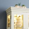 Lighted Glass Curio Display Cabinet,Display Cabinet,Glass Storage Cabinet Glass Wine cabinet Wood Frame Toy Display for Living Room, Kitchen