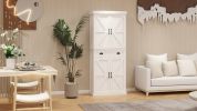 71" Kitchen Pantry Storage Cabinet with 4 Doors(2Doors with Racks),1 Drawer, 2 Adjustable Shelves, Freestanding Cupboard for Kitchen