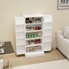 50" LED Kitchen Pantry Cabinet,Freestanding Buffet Cupboards Sideboard with 2 Doors with Racks and 2 Adjustable Shelves for Kitchen