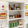 50" LED Kitchen Pantry Cabinet,Freestanding Buffet Cupboards Sideboard with 2 Doors with Racks and 2 Adjustable Shelves for Kitchen