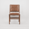 Hengming PU dining chair, no armrest with wooden legs, suitable for kitchen, dining room, living room, bedroom and other occasions,set of 2