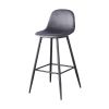 Bar Stools Set of 2, 30 Inches Velvet Barstool Modern Counter Bar Height Chair with Back, Sturdy Metal Legs & Footrests, Easy Assembly