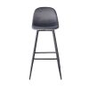 Bar Stools Set of 2, 30 Inches Velvet Barstool Modern Counter Bar Height Chair with Back, Sturdy Metal Legs & Footrests, Easy Assembly