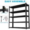 72.05 Inch Tall Black Metal Shelves with 5 Removable Dividers Are High Capacity and Load Bearing for Garages, Kitchens and Offices.