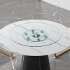 Double layer rotatable round glass.The rotatable design makes it more convenient to retrieve and place items.The upper glass has a diameter of 30.3 in