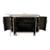 Modern Curved Sideboard 47.2-Inch Decorative Storage Cabinet Wooden Console Table Coffee Bar Cabinet with 4 Doors and Adjustable Interior Shelves for