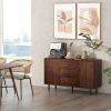 HOMCOM Sideboard Buffet Cabinet, Kitchen Cabinet with 2 Cupboards, 3 Drawers and Adjustable Shelves, Coffee Bar Cabinet for Living Room, Entryway