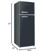 EFR753-BLACK EFR753 Retro Apartment Size Refrigerator with Top Freezer-2 Door Fridge with 7.5 Cu Ft of Storage Capacity