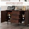 HOMCOM Sideboard Buffet Cabinet, Kitchen Cabinet with 2 Cupboards, 3 Drawers and Adjustable Shelves, Coffee Bar Cabinet for Living Room, Entryway