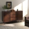 HOMCOM Sideboard Buffet Cabinet, Kitchen Cabinet with 2 Cupboards, 3 Drawers and Adjustable Shelves, Coffee Bar Cabinet for Living Room, Entryway