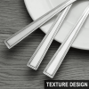 Bestdin 24 Pieces Forks Set, 7.8" Stainless Steel Forks Cutlery Set, Texture Design Square Handle Mirror Polished Dinner Fork