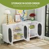 Modern Accent Sideboard Cabinet with Acrylic Doors, Freestanding Storage Cupboard Console Table for Kitchen Dining Living Room Hallway Office, White