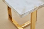 Luxurious Faux Marble MDF Dinning Table for 6 or 8, Rectangular 70.9"L*35.4"W*29.8"H, Thick and solid Stainless Steel Legs, Durable sturdy