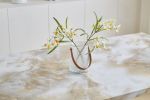Luxurious Faux Marble MDF Dinning Table for 6 or 8, Rectangular 70.9"L*35.4"W*29.8"H, Thick and solid Stainless Steel Legs, Durable sturdy