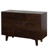 Solid Wood spray-painted drawer dresser bar,buffet tableware cabinet lockers buffet server console table lockers, retro round handle