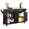 Kitchen Island with Rubber wood Countertop