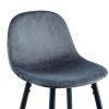 Bar Stools Set of 2, 30 Inches Velvet Barstool Modern Counter Bar Height Chair with Back, Sturdy Metal Legs & Footrests, Easy Assembly