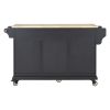 Kitchen Island with Rubber wood Countertop