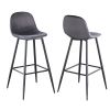 Bar Stools Set of 2, 30 Inches Velvet Barstool Modern Counter Bar Height Chair with Back, Sturdy Metal Legs & Footrests, Easy Assembly