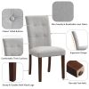 Linen Tufted Dining Room Chairs Set of 6