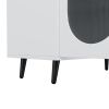 Modern Accent Sideboard Cabinet with Acrylic Doors, Freestanding Storage Cupboard Console Table for Kitchen Dining Living Room Hallway Office, White