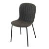 Dark Grey Faux Leather Dining Chairs Set of 4,Mid-Century Modern Upholstered PU Leather Chairs,for Kitchen Dining Room