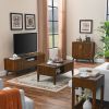 Mid Century Modern Fluted Sideboard Cabinet with Adjustable Shelves & Solid Wood Legs, Buffet Cabinet with Storage