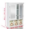 Bathroom Storage Cabinet, Medicine Cabinets for Bathroom with Mirror, 2 Doors 2 Adjustable Shelf + 3 Christmas Style Storage Basket