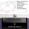 33x22 Inch Gunmetal Black Topmount 18 Gauge 304 Stainless Steel Kitchen Sink