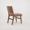 Hengming PU dining chair, no armrest with wooden legs, suitable for kitchen, dining room, living room, bedroom and other occasions,set of 2