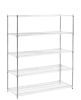 Warehouse, supermarket,kitchen,and other 5-layer heavy-duty adjustable shelves with wheels and adjustable feet