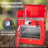 Outdoor Gas Camping Oven w/Carry Bag CSA Approved Portable Propane-Powered 2-Burner Stove & Oven