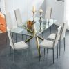 Grid armless high backrest dining chair, 6-piece set, office chair. Suitable for restaurants, living rooms, kitchens