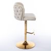 A&A Furniture,Swivel Barstools Adjusatble Seat Height, Modern PU Upholstered Bar Stools with the whole Back Tufted