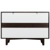 Solid Wood spray-painted drawer dresser bar,buffet tableware cabinet lockers buffet server console table lockers, retro round handle