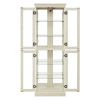 Lighted Glass Curio Display Cabinet,Display Cabinet,Glass Storage Cabinet Glass Wine cabinet Wood Frame Toy Display for Living Room, Kitchen