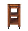 57 inch Rolling Kitchen Island with Storage,Kitchen Cart with Solid OAK Wood Top,Two-sided Kitchen island Cart on Wheels ,Wine and Spice Rack