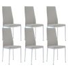 Grid armless high backrest dining chair, 6-piece set, office chair. Suitable for restaurants, living rooms, kitchens