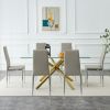 Grid armless high backrest dining chair, 6-piece set, office chair. Suitable for restaurants, living rooms, kitchens