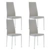 4-piece set of checkered armless high back dining chairs, office chairs. Suitable for restaurants, living rooms, kitchens