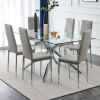 Grid armless high backrest dining chair, 6-piece set, office chair. Suitable for restaurants, living rooms, kitchens